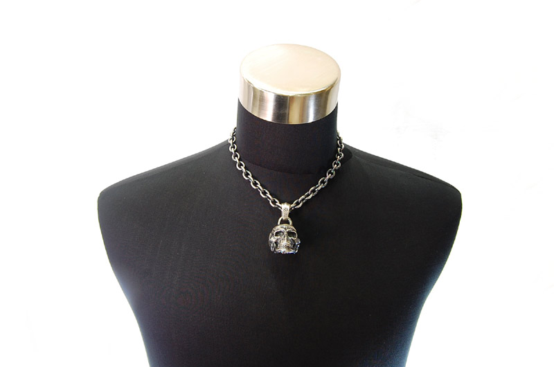 Large Skull Head Pendant[P-120] / Three-fifth Chain Necklace[N-72] (45cm)