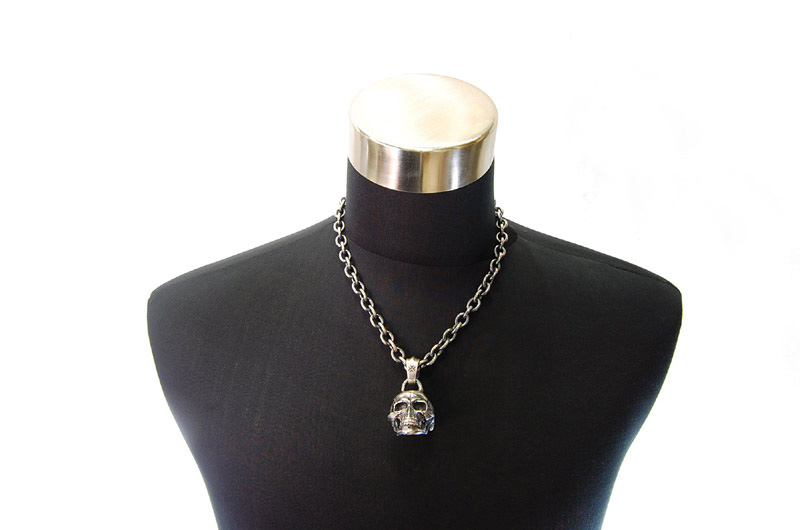 Large Skull Head Pendant[P-120] / Three-fifth Chain Necklace[N-72] (50cm)