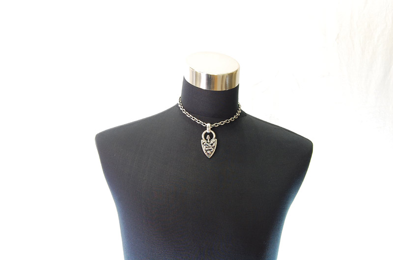 Large Snake Belt Tip With H.W.O Pendant[P-131] / Half Chain Necklace[N-65] (43cm)
