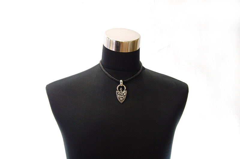 Large Snake Belt Tip With H.W.O Pendant[P-131] / Leather Necklace (44cm)