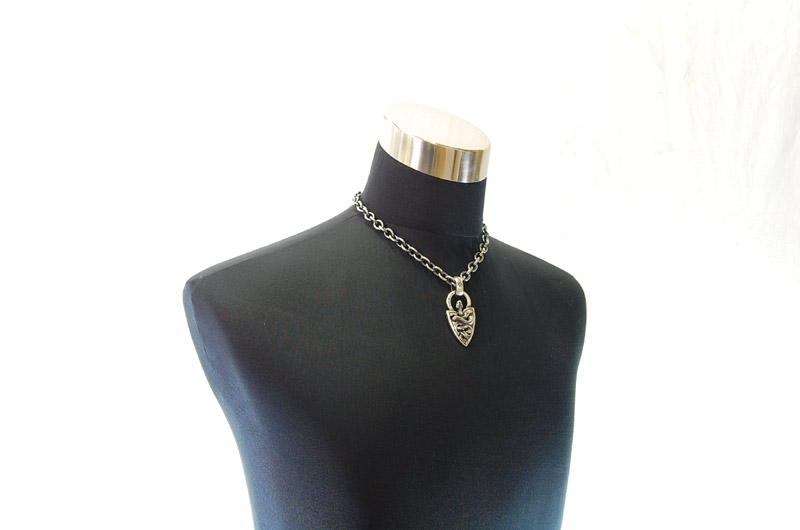 Large Snake Belt Tip With H.W.O Pendant[P-131] / Three-fifth Chain Necklace[N-72] (45cm)