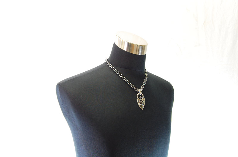 Large Snake Belt Tip With H.W.O Pendant[P-131] / Three-fifth Chain Necklace[N-72] (50cm)