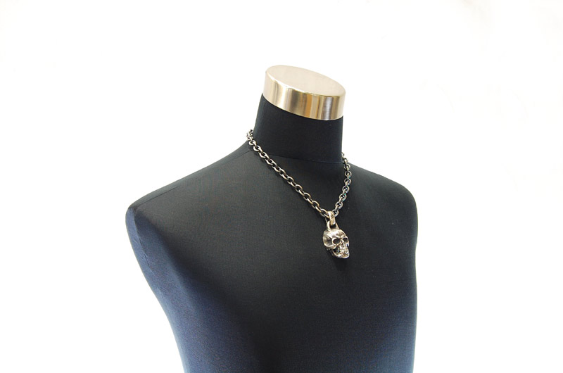 Large skull Pendant (Maltese Cross Stamp)[P-44] / Three-fifth Chain Necklace[N-72] (50cm)