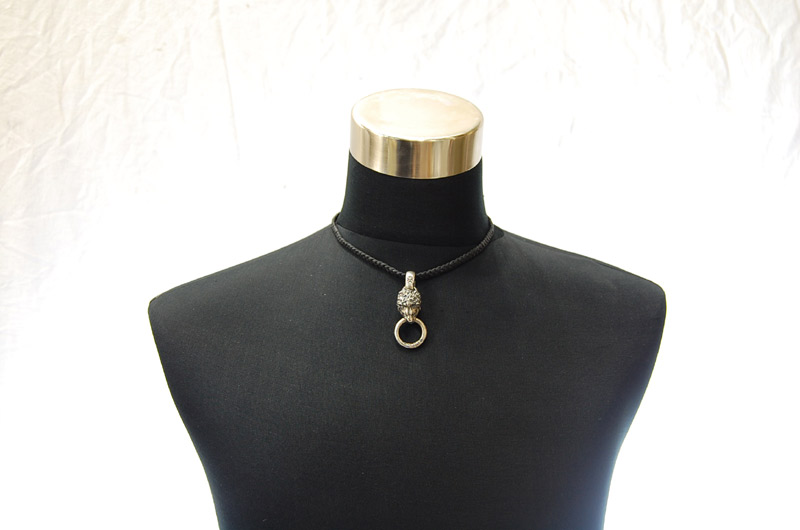 Lion Pendant[P-01] / Leather Necklace (44cm)