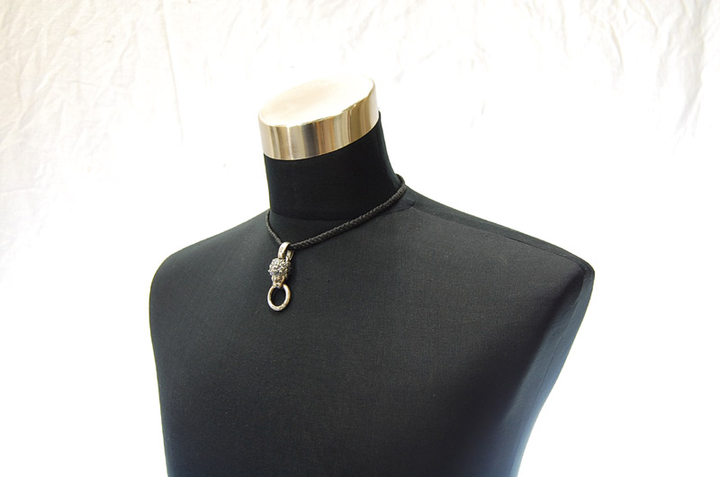 Lion Pendant[P-01] / Leather Necklace (44cm)