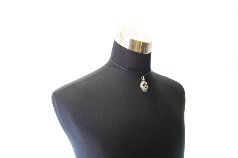  Face Pendant[P-78] / Leather Necklace (43cm)