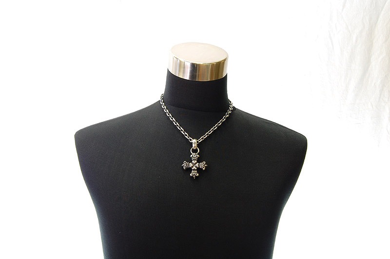 Quarter 4 Heart Crown Short Cross With H.W.O Pendant[P-114] / Half Chain Necklace[N-65] (45cm)