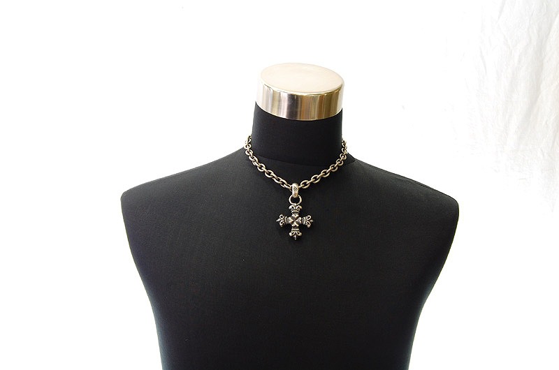 Quarter 4 Heart Crown Short Cross With H.W.O Pendant[P-114] / Three-fifth Chain Necklace[N-72] (45cm)