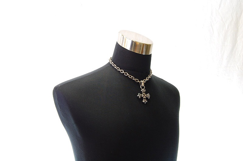 Quarter 4 Heart Crown Short Cross With H.W.O Pendant[P-114] / Three-fifth Chain Necklace[N-72] (45cm)