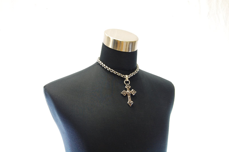 Quarter 4 Heart Chiseled Cross With H.W.O Pendant[P-28] / Hand Craft Chain Necklace[N-98] (43cm)
