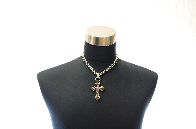 Quarter 4 Heart Chiseled Cross With H.W.O Pendant[P-28] / Hand Craft Chain Necklace[N-98] (45cm)