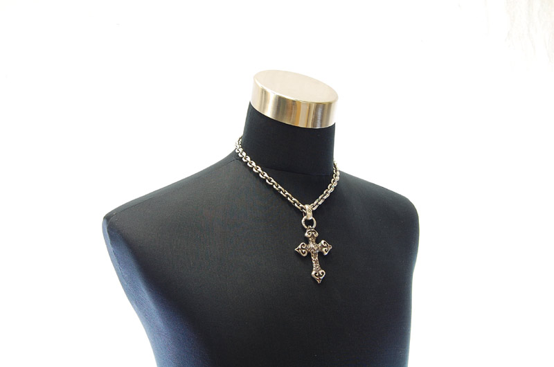 Quarter 4 Heart Chiseled Cross With H.W.O Pendant[P-28] / Hand Craft Chain Necklace[N-98] (45cm)