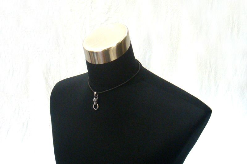 Quarter Lion Pendant[P-03] / Leather Necklace (44cm)