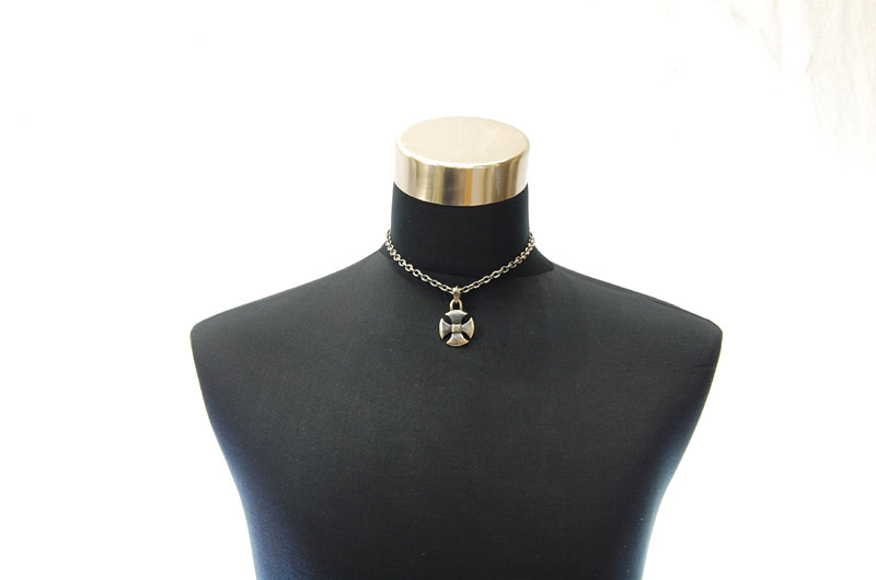 Round Cross Pendant[P-110]  /  Quarter Chain Necklace[N-66] (43cm)