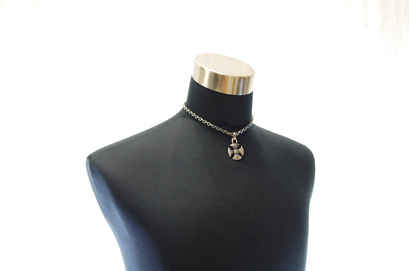 Round Cross Pendant[P-110]  /  Quarter Chain Necklace[N-66] (43cm)