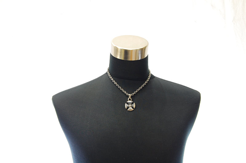 Round Cross Pendant[P-110]  /  Quarter Chain Necklace[N-66] (45cm)