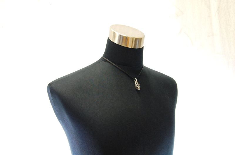 Single Skull Pendant[P-04] / Leather Necklace (45cm)