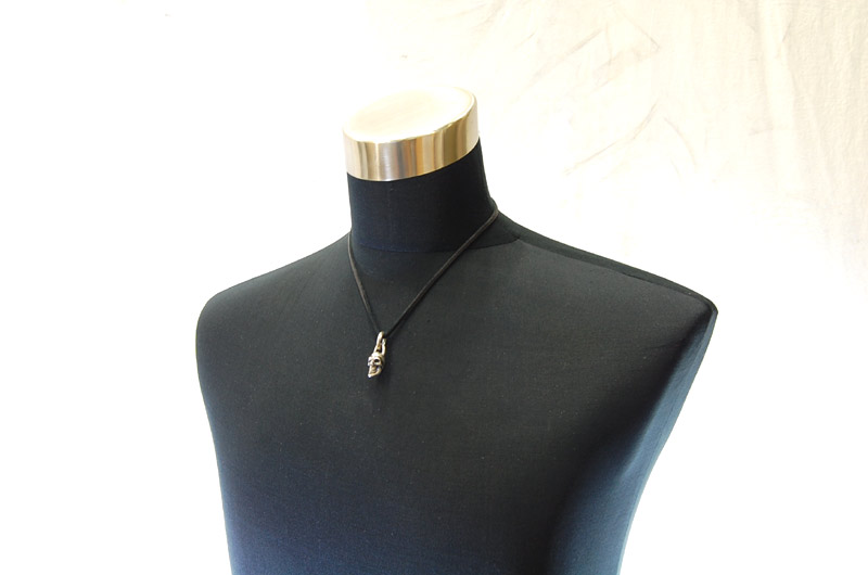 Single Skull Pendant[P-04] / Leather Necklace (50cm)
