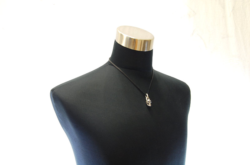 Single Skull Pendant[P-04] / Leather Necklace (50cm)