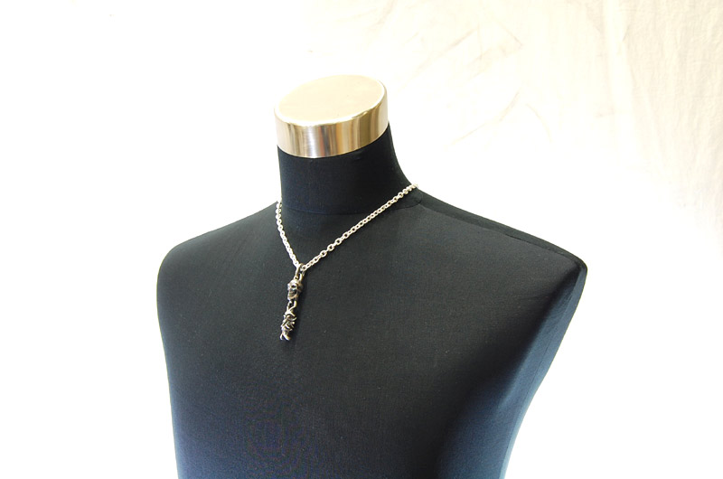 Single Skull With Macarroni Pendant[P-134] / Quarter Chain Necklace[N-66] (45cm)