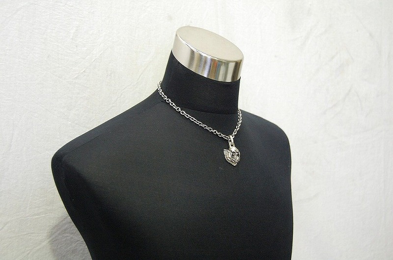 Skull Wing Button Pendant[P-70] / Quater Chain & Quater T-bar Necklace[P-99] (45cm)
