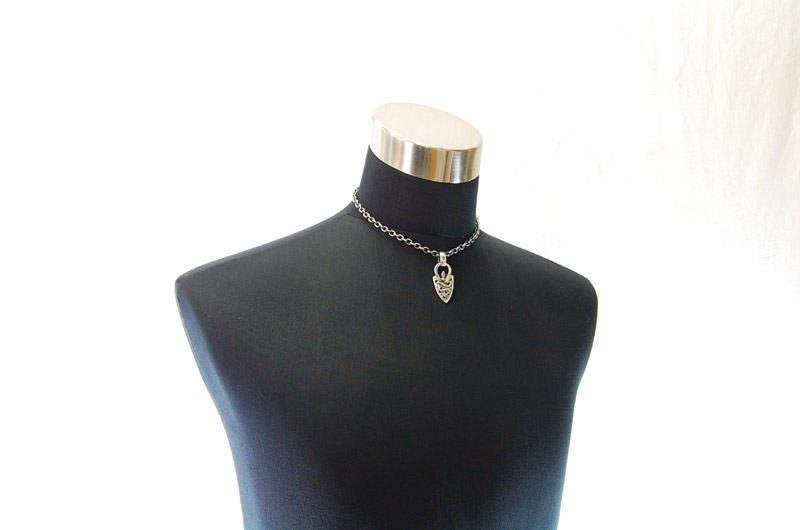 Small Snake Belt Tip With H.W.O Pendant[P-129] / Quarter Chain Necklace[N-66] (43cm)