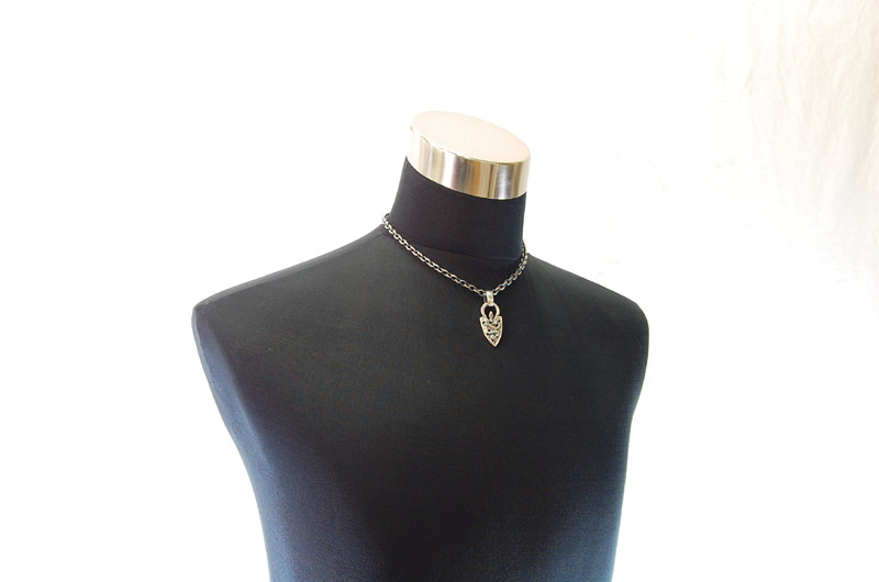 Small Snake Belt Tip With H.W.O Pendant[P-129] / Quarter Chain Necklace[N-66] (45cm)