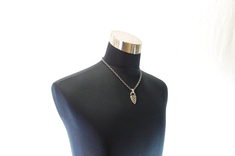 Small Snake Belt Tip With H.W.O Pendant[P-129] / Quarter Chain Necklace[N-66] (50cm)