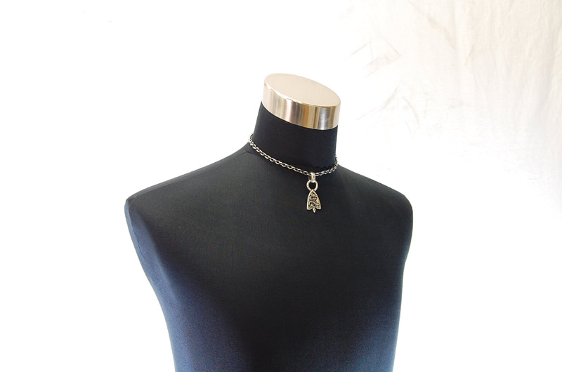 Small Snake Belt Tip With H.W.O Pendant[P-126] / Quarter Chain Necklace[N-66] (43cm)