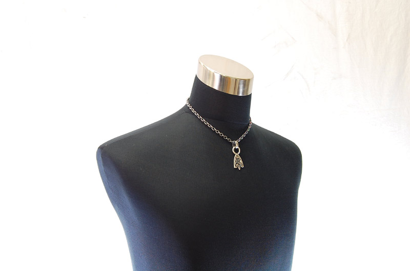 Small Snake Belt Tip With H.W.O Pendant[P-126] / Quarter Chain Necklace[N-66] (45cm)