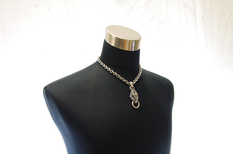 Snake head Pendant (Maltese Cross Stamp)[P-43] / Hand Craft Chain Necklace[N-98] (45cm)