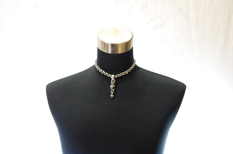 Stud Bolo Tip With H,W,O Pendant[P-160] / Hand Craft Chain Necklace[N-98] (43cm)
