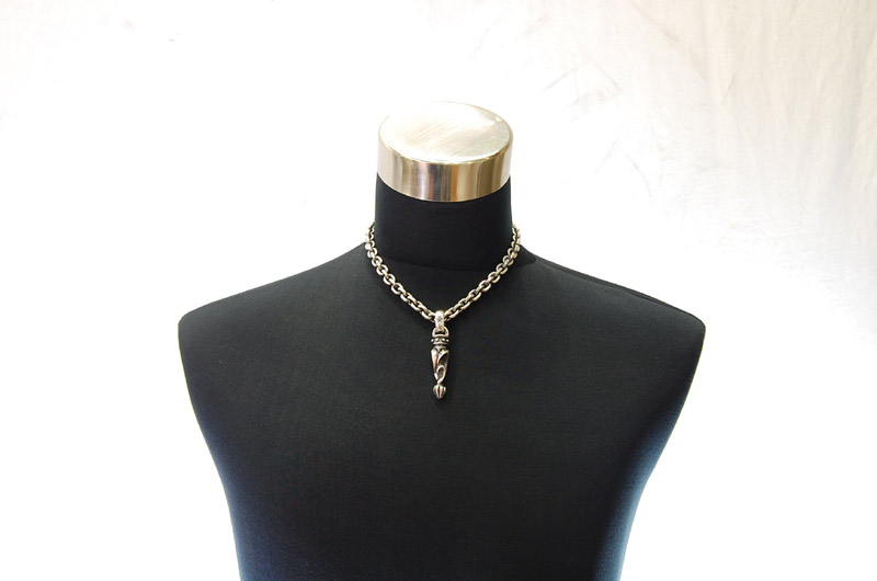 Stud Bolo Tip With H,W,O Pendant[P-160] / Hand Craft Chain Necklace[N-98] (45cm)