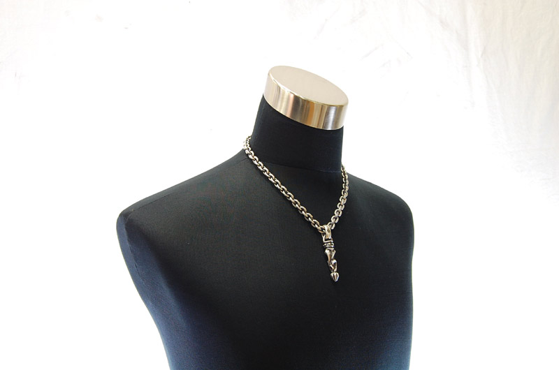 Stud Bolo Tip With H,W,O Pendant[P-160] / Hand Craft Chain Necklace[N-98] (50cm)