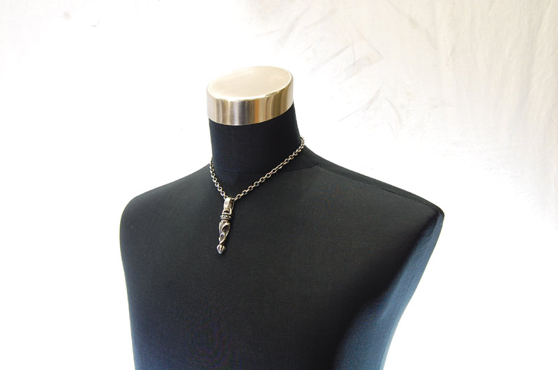 Stud Bolo Tip With H,W,O Pendant[P-160] / Quarter Chain Necklace[N-66] (45cm)