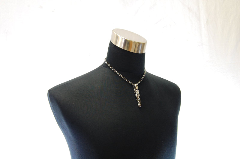 Stud Bolo Tip With H,W,O Pendant[P-160] / Quarter Chain Necklace[N-66] (45cm)