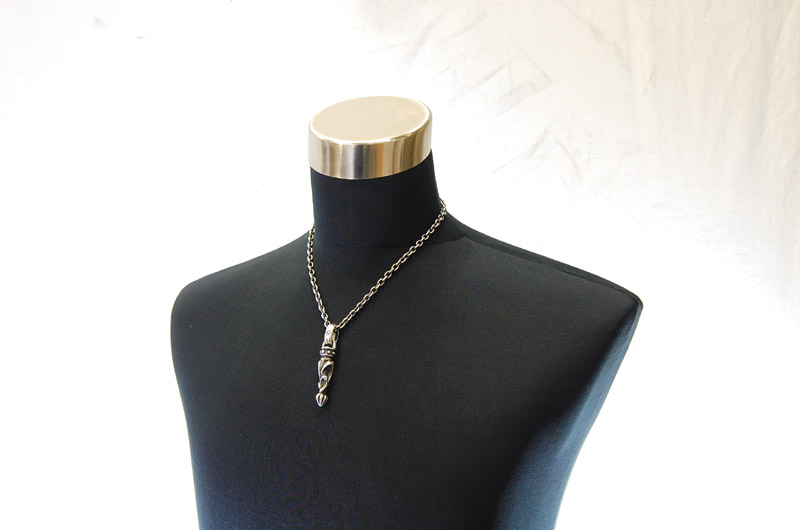 Stud Bolo Tip With H,W,O Pendant[P-160] / Quarter Chain Necklace[N-66] (50cm)