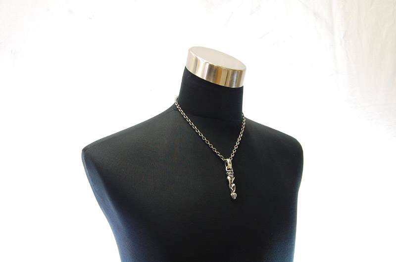 Stud Bolo Tip With H,W,O Pendant[P-160] / Quarter Chain Necklace[N-66] (50cm)