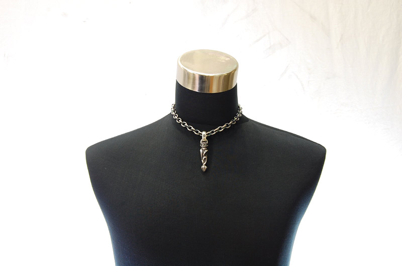 Stud Bolo Tip With H,W,O Pendant[P-160] / Three-fifth Chain Necklace[N-72] (43cm)