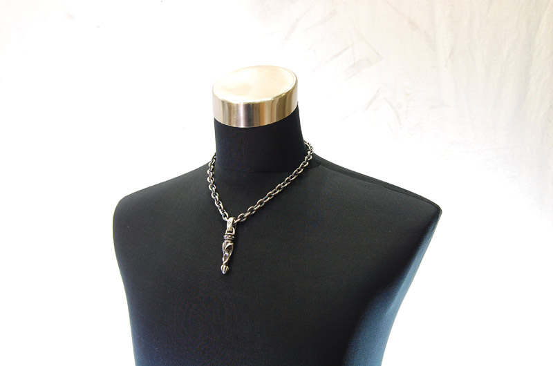 Stud Bolo Tip With H,W,O Pendant[P-160] / Three-fifth Chain Necklace[N-72] (50cm)