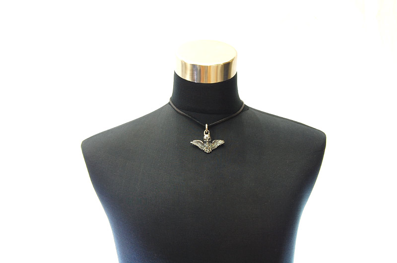 Wing Skull Pendant[P-69] / Leather Necklace (43cm)