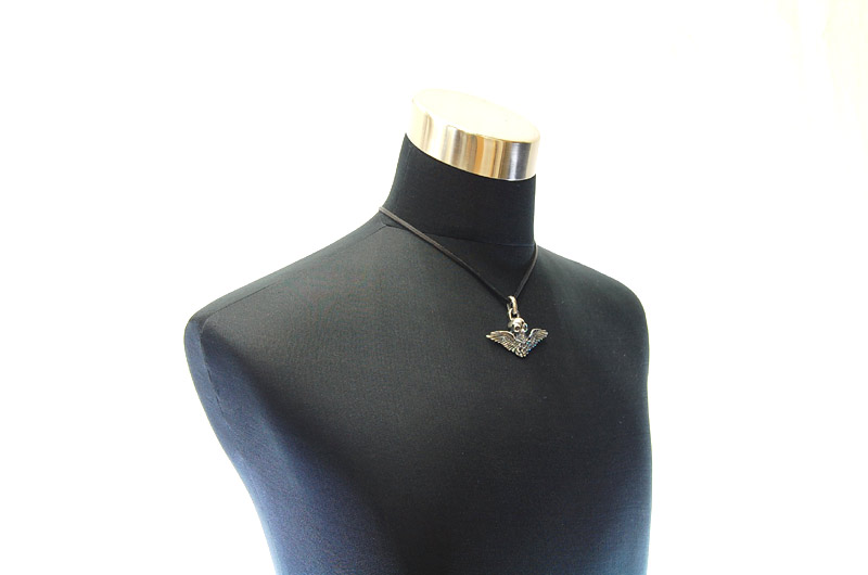 Wing Skull Pendant[P-69] / Leather Necklace (45cm)