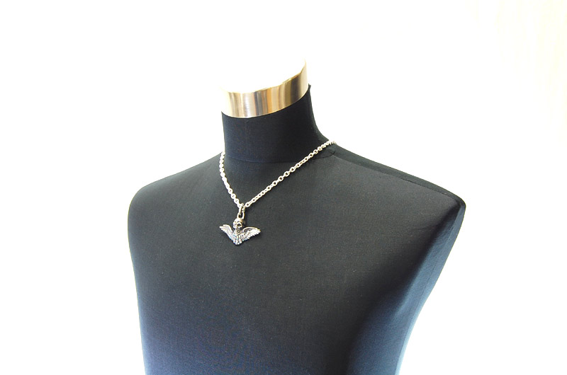 Wing Skull Pendant[P-69] / Quarter Chain Necklace[N-66] (45cm)