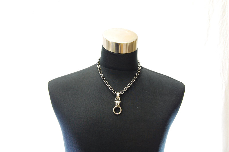 Bulldog With Chiseled Loop & Smooth H.W.O Pendant[P-124] / Three-fifth Chain & Half T-bar Necklace[N-72] (50cm)