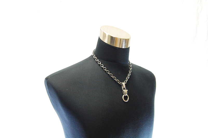 Bulldog With Chiseled Loop & Smooth H.W.O Pendant[P-124] / Three-fifth Chain & Half T-bar Necklace[N-72] (50cm)