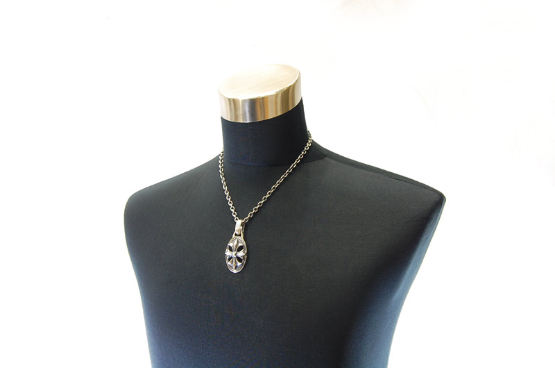 Cross Oval With H.W.O Pendant[P-143] / Quarter Chain Necklace[N-66] (50cm)