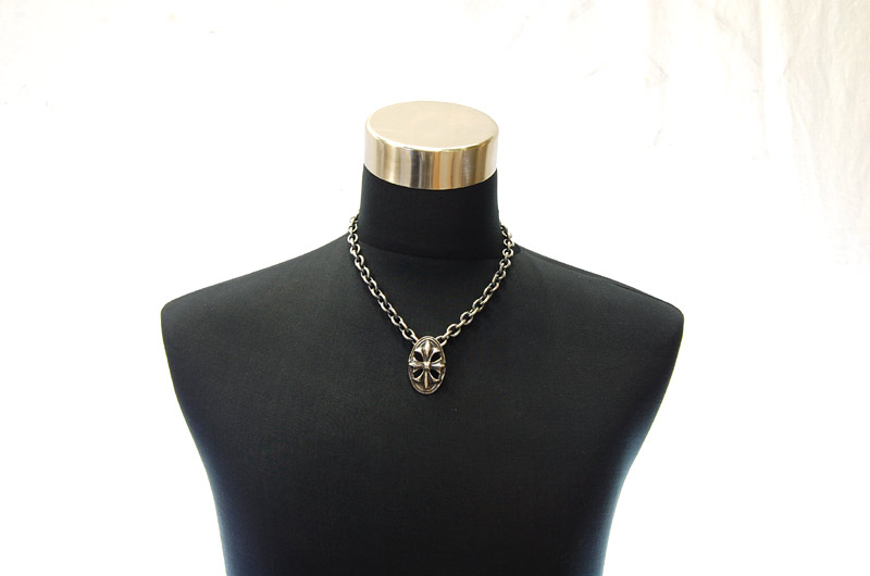 Cross Oval Pendant With Back Loop[P-143] / Three-fifth Chain & Half T-bar Necklace[N-72] (50cm)