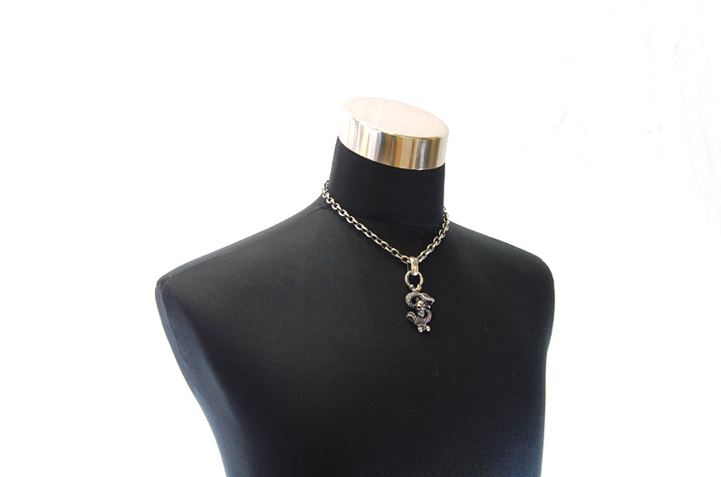 Half Skull On Snake With H.W.O Pendant[P-55] / Half Chain Necklace[N-65] (45cm)