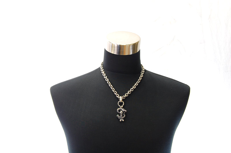 Half Skull On Snake With H.W.O Pendant[P-55] / Hand Craft Chain Necklace[N-98] (50cm)