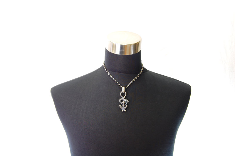 Half Skull On Snake With H.W.O Pendant[P-55] / Quarter Chain Necklace[N-66] (45cm)